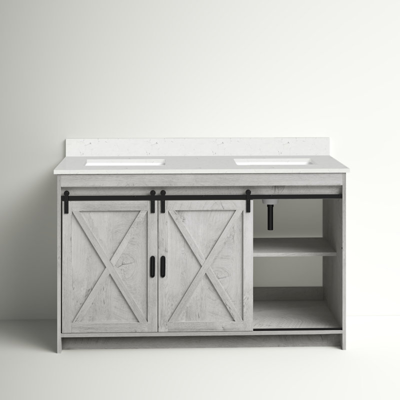 Sand & Stable Jillian 54'' Free Standing Double Bathroom Vanity with